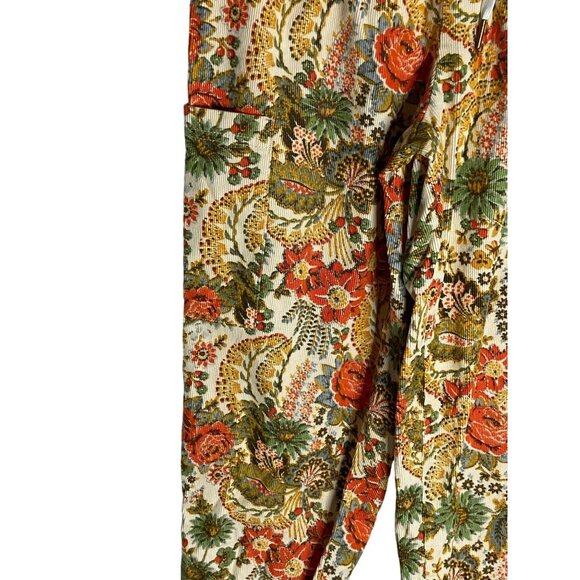 Urban Outfitters Penelope Floral High Rise Corduroy Pants-sz Small - Picture 8 of 11